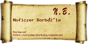 Noficzer Borbála névjegykártya